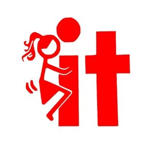 Red Girl Fuck It Premium permanent vinyl decal  5Wx5.5H